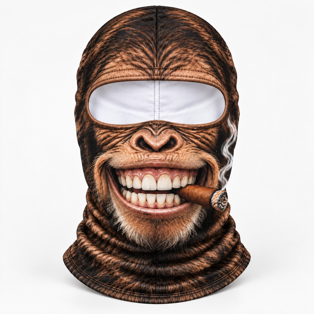 Funny Gorilla Ski Mask Cigar Smoking Monkey Face Winter Costume