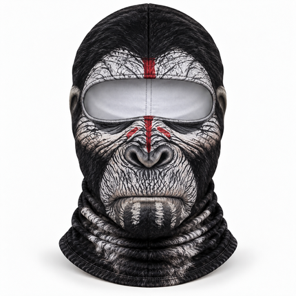 Funny Gorilla Ski Mask Black White Angry Ape Face Winter Mask