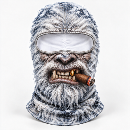 Snow Yeti Cigar Ski Mask Funny White Bigfoot Winter Face Cover