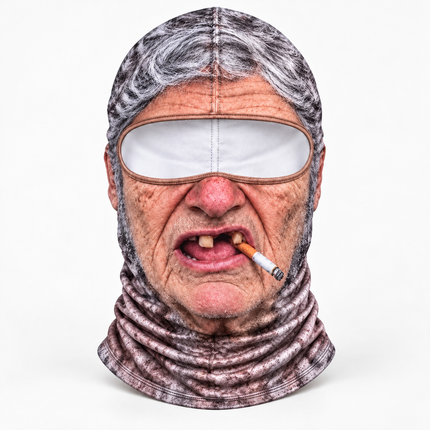 Funny Old Man Ski Mask Grumpy Grandpa Missing Teeth Winter Face Cover