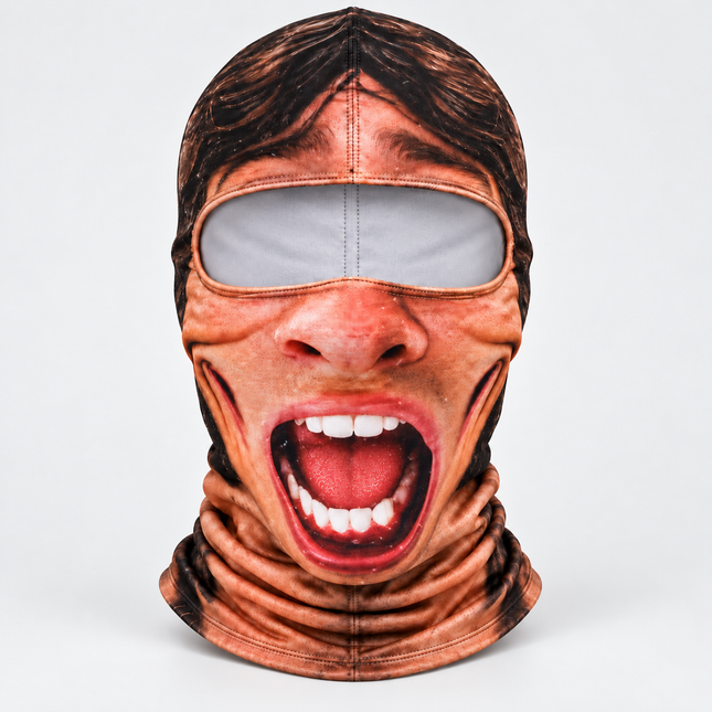 Funny Screaming Face Ski Mask Wide Open Mouth Winter Costume
