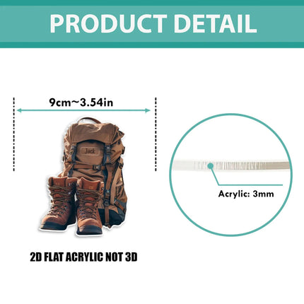 Hiking Boots And Backpack Personalized Hiking Shaped Ornament - Charming Present