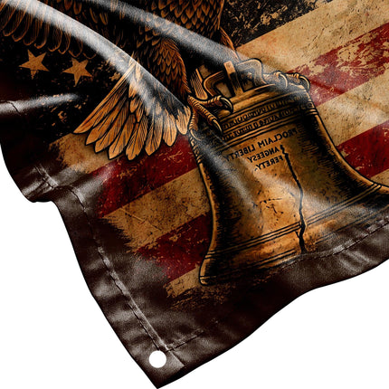 United States of America 250 Years of Freedom Eagle Liberty Bell House Flag