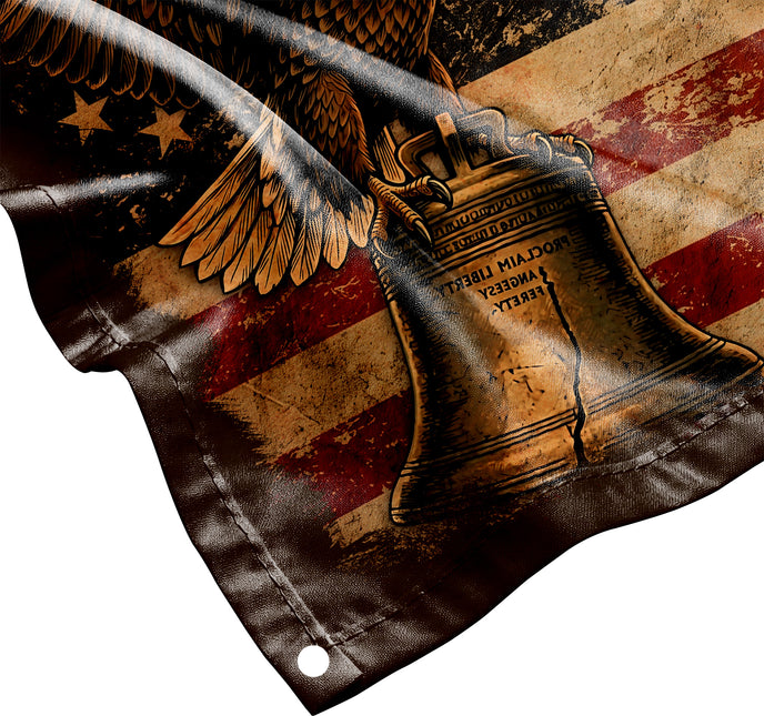United States of America 250 Years of Freedom Eagle Liberty Bell House Flag