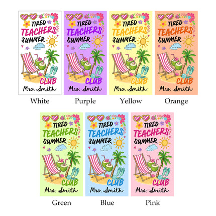 Personalized Teacher Beach Towel Tired Teachers Summer Club