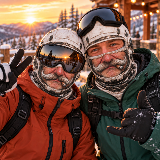 Funny Astronaut Ski Mask Old Man Mustache Cigar Winter Face Cover