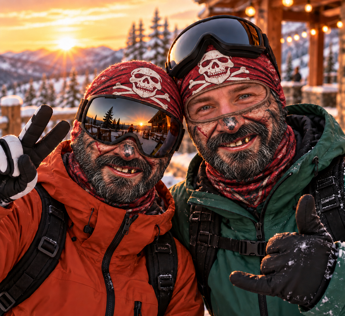 Pirate Ski Mask Funny Skull and Crossbones Winter Face Cover