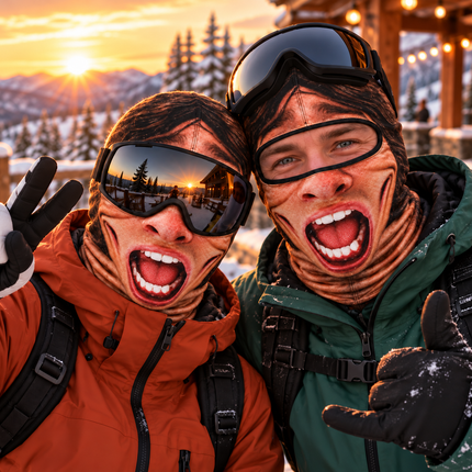 Funny Screaming Face Ski Mask Wide Open Mouth Winter Costume
