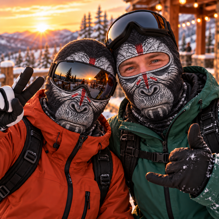 Funny Gorilla Ski Mask Black White Angry Ape Face Winter Mask
