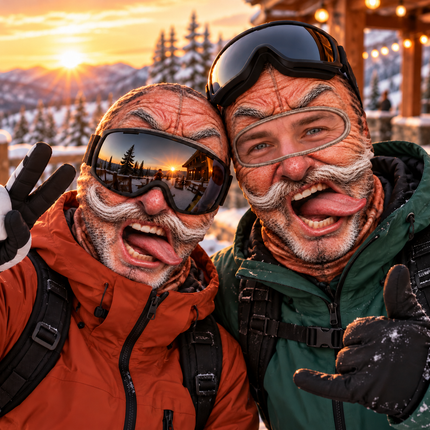 Funny Grandpa Face Ski Mask Tongue Out Winter Costume