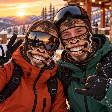 Funny Gorilla Ski Mask Cigar Smoking Monkey Face Winter Costume