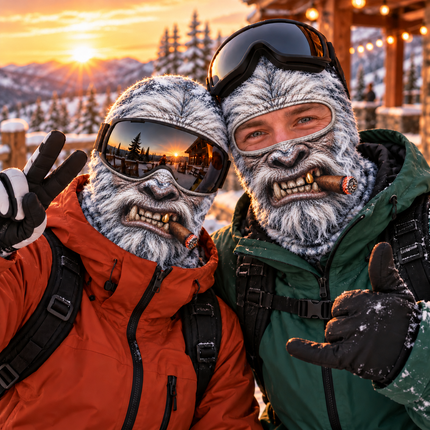 Snow Yeti Cigar Ski Mask Funny White Bigfoot Winter Face Cover
