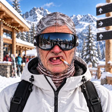 Funny Old Man Ski Mask Grumpy Grandpa Missing Teeth Winter Face Cover