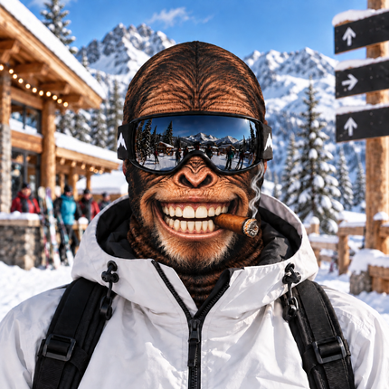 Funny Gorilla Ski Mask Cigar Smoking Monkey Face Winter Costume