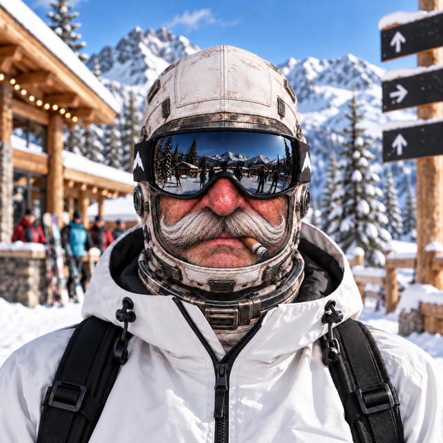Funny Astronaut Ski Mask Old Man Mustache Cigar Winter Face Cover