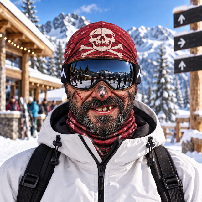 Pirate Ski Mask Funny Skull and Crossbones Winter Face Cover
