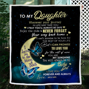 To My Daughter - Enjoy The Ride - Fleece Blanket FB01V