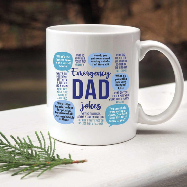 Emergency Dad Jokes - White Mug MG10 - Charming Present