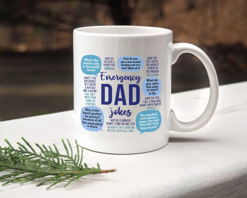 Emergency Dad Jokes - White Mug MG10 - Charming Present