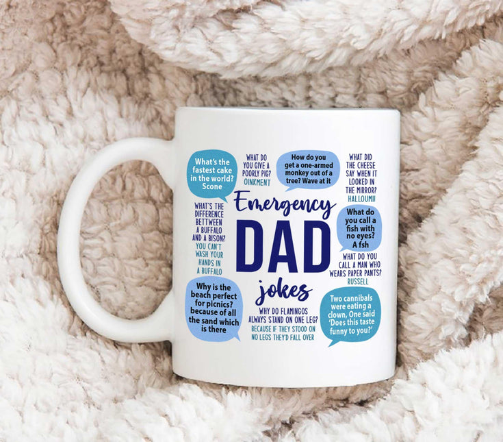 Emergency Dad Jokes - White Mug MG10 - Charming Present