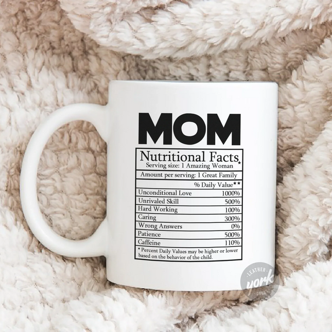Novelty Superhero Mom Nutrition Facts - White Mug MG16 - Charming Present