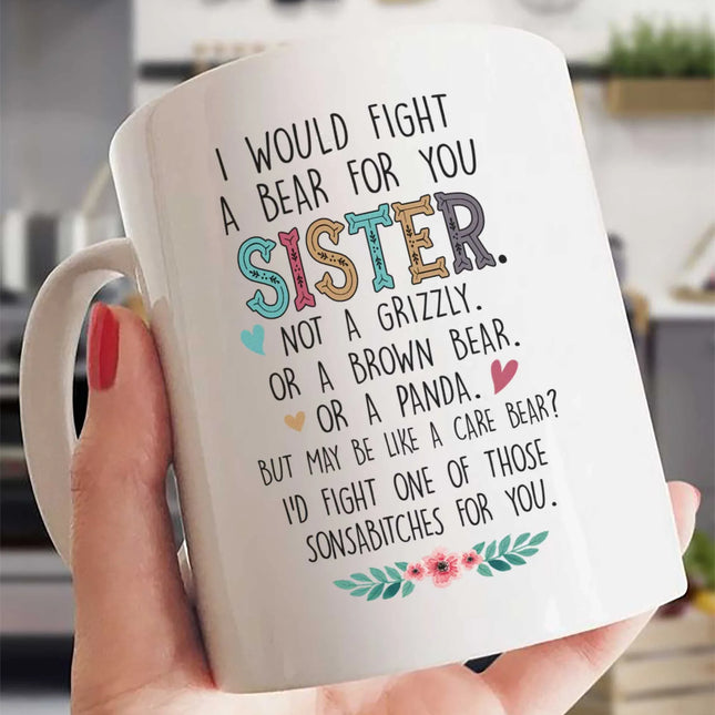 Sister Not A Grizzly - White Mug MG26 - Charming Present