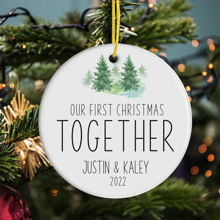 Personalized Family Ceramic Ornament Gifts - Our First Christmas Together - Custom Names - Charming Present