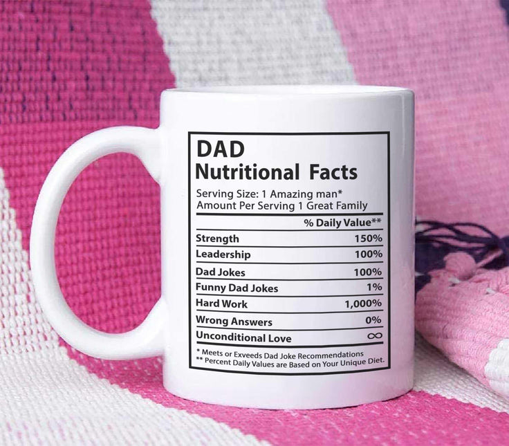 Novelty Superhero Dad Nutrition Facts - Mug MG05 - Charming Present