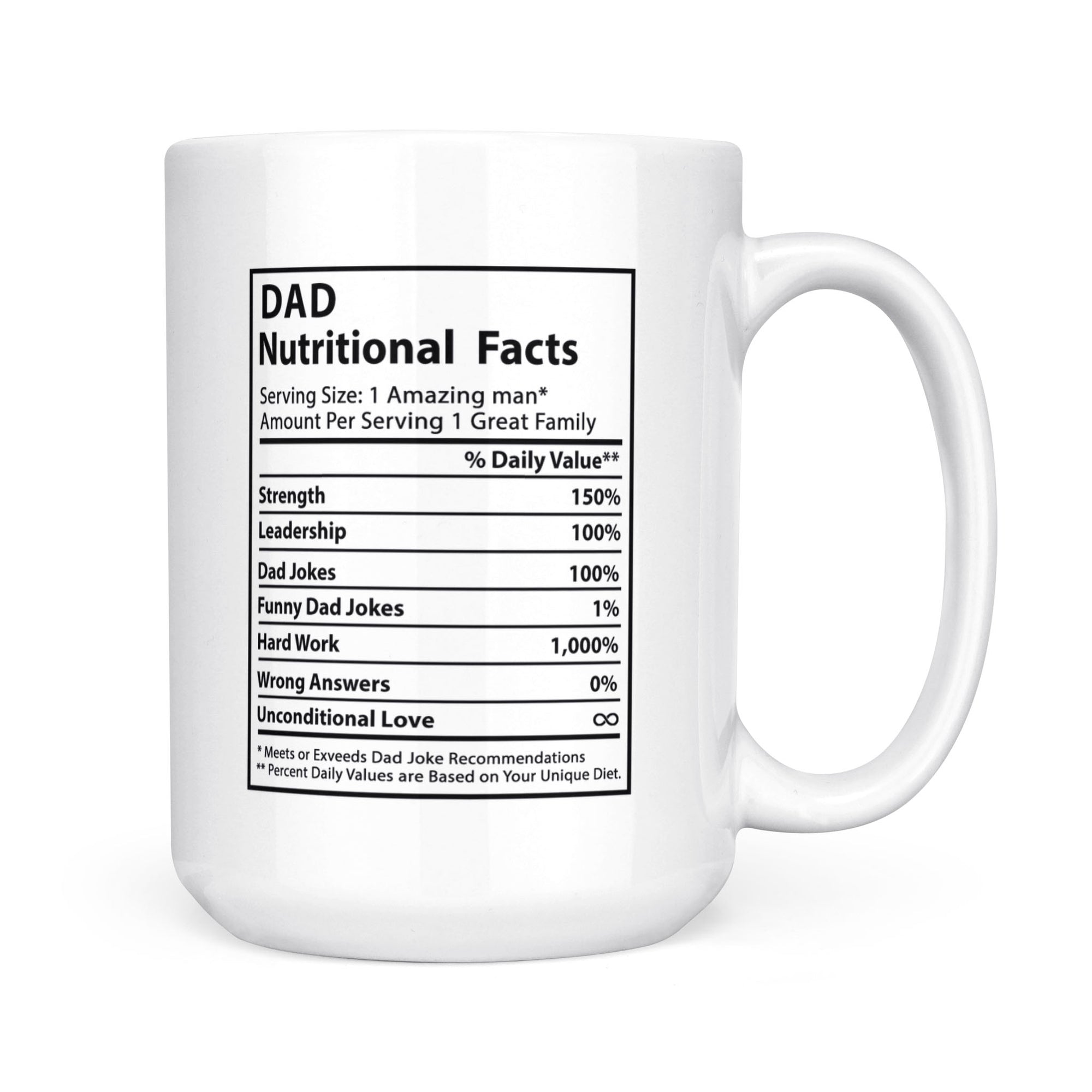 Novelty Superhero Dad Nutrition Facts - Mug MG05