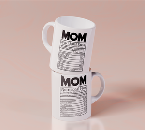 Novelty Superhero Mom Nutrition Facts - White Mug MG16