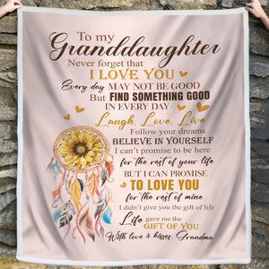 To My Granddaughter - I Love You - Fleece Blanket FB05T