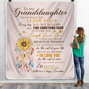 To My Granddaughter - I Love You - Fleece Blanket FB05T