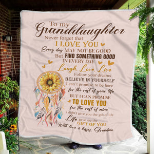 To My Granddaughter - I Love You - Fleece Blanket FB05T