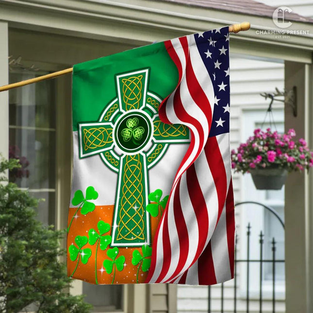 Irish Celtic Knot Cross Flag: Elegant and Meaningful Piece of Art - Charming Present