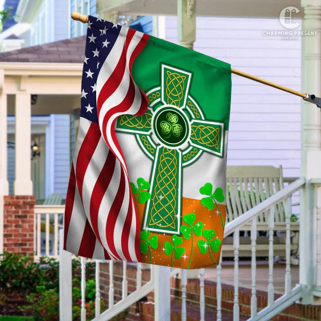 Irish Celtic Knot Cross Flag: Elegant and Meaningful Piece of Art - Charming Present