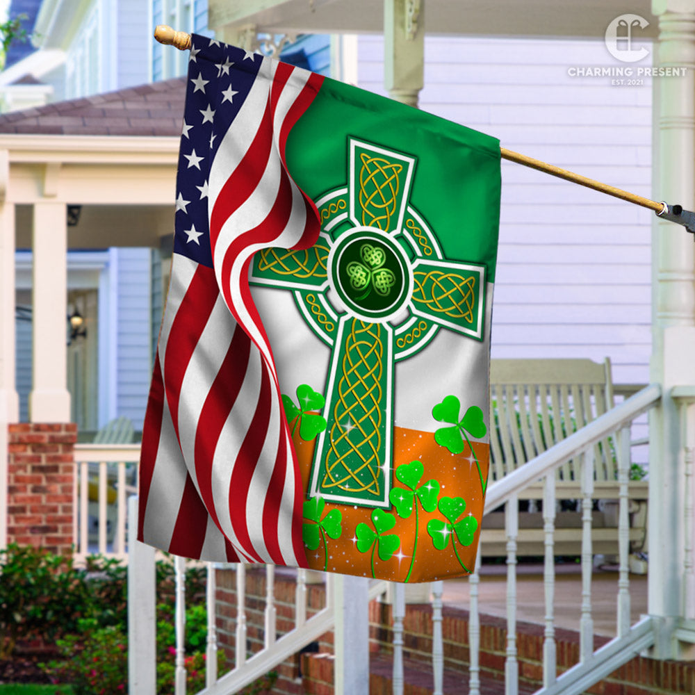 Irish Celtic Knot Cross Flag: Elegant and Meaningful Piece of Art