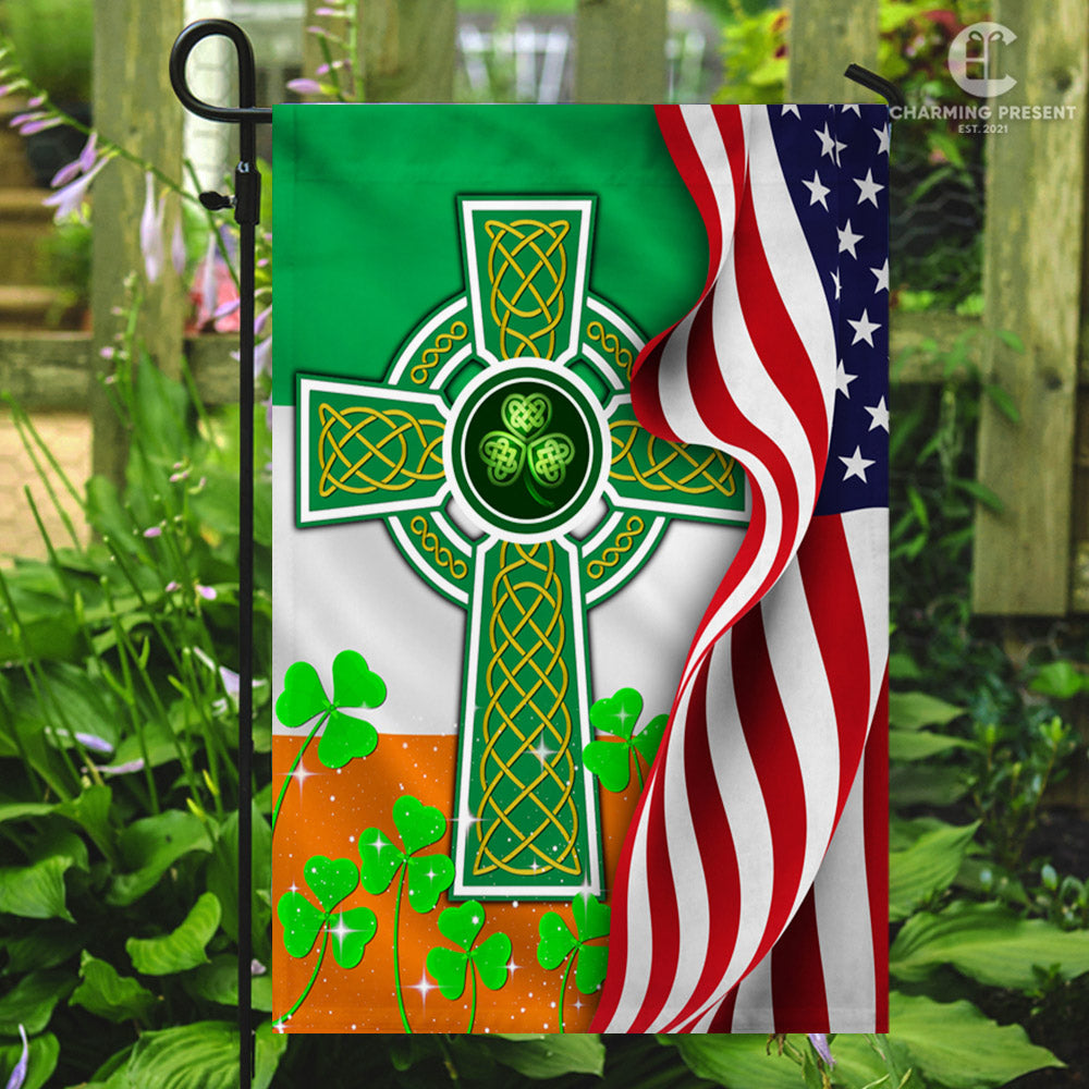 Irish Celtic Knot Cross Flag: Elegant and Meaningful Piece of Art