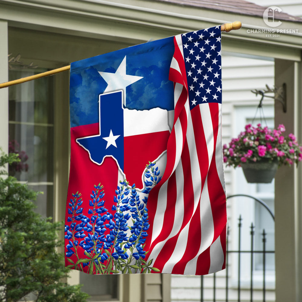 Texas Bluebonnets Flag Version 2