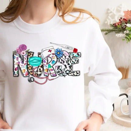 Registered Nurse Sweatshirt, Leopard Print Nurse Sweatshirt - Charming Present