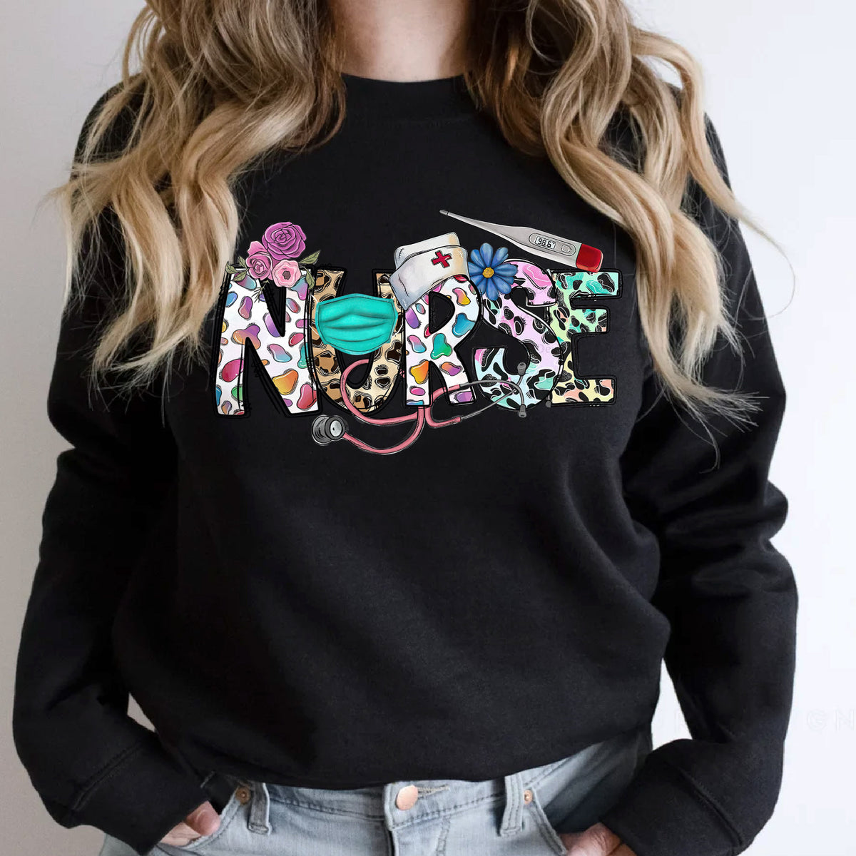 Registered Nurse Sweatshirt, Leopard Print Nurse Sweatshirt