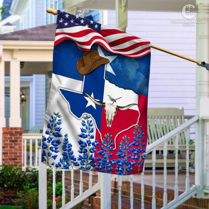 Texas Bluebonnets Flag Version 3 - Charming Present