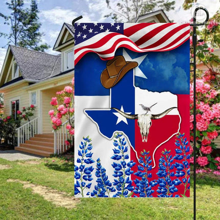 Texas Bluebonnets Flag Version 3 - Charming Present