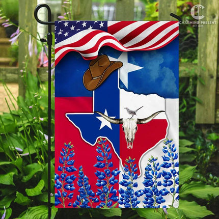 Texas Bluebonnets Flag Version 3 - Charming Present