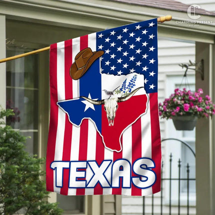 Texas Bluebonnets Flag Version 4 - Charming Present