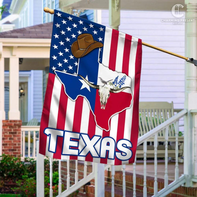 Texas Bluebonnets Flag Version 4 - Charming Present