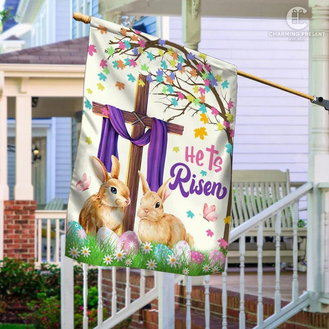 He Is Risen Flag - Happy Easter Day Flag - Charming Present