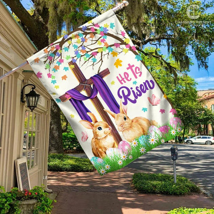 He Is Risen Flag - Happy Easter Day Flag - Charming Present