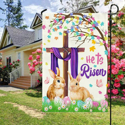 He Is Risen Flag - Happy Easter Day Flag - Charming Present