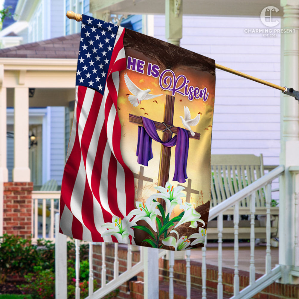 He Is Risen - Happy Easter Day Flag Version 2