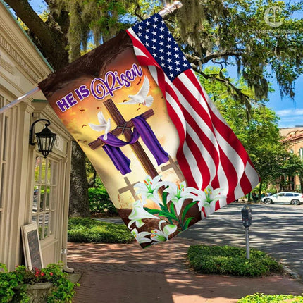 He Is Risen - Happy Easter Day Flag Version 2 - Charming Present